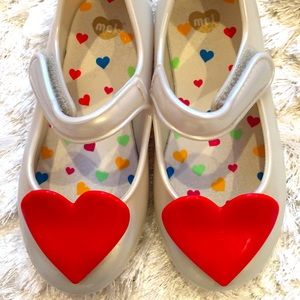 Mel by Mini Melissa Heart Shoes Size 9